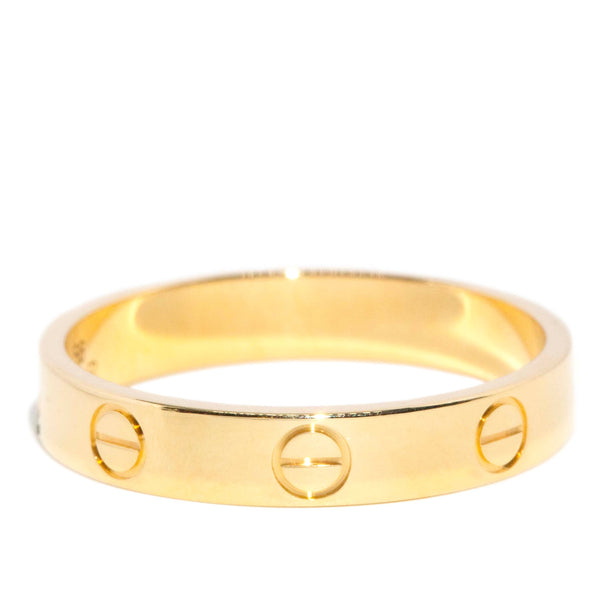 Cartier Love Collection Flat Band Ring 18ct Yellow Gold Hallmarked 3mm Wide Rings Imperial Jewellery 