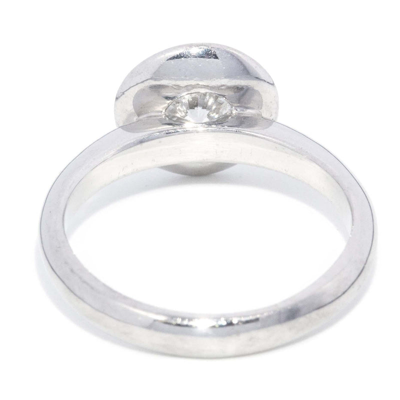 Contemporary Brilliant Diamond Solitaire Ring 18 Carat White Gold