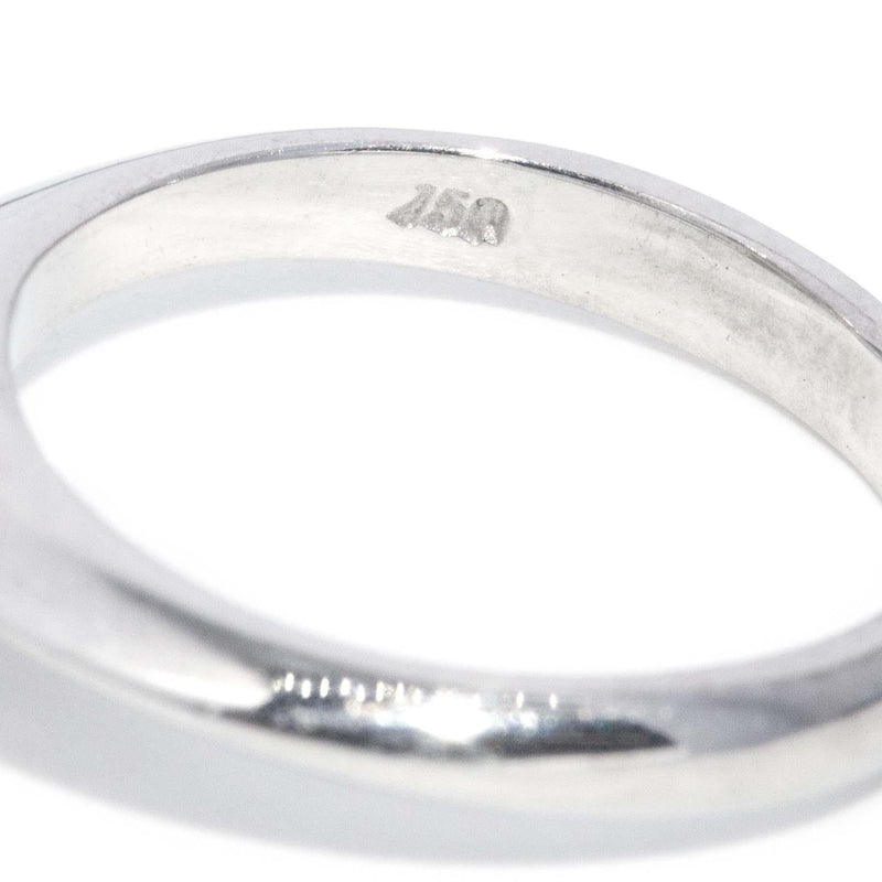 Contemporary Brilliant Diamond Solitaire Ring 18 Carat White Gold
