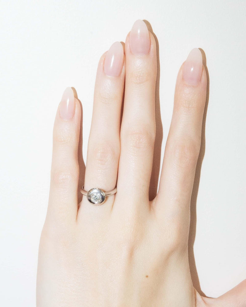 Contemporary Brilliant Diamond Solitaire Ring 18 Carat White Gold