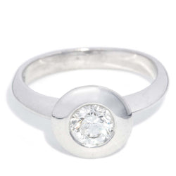 Contemporary Brilliant Diamond Solitaire Ring 18 Carat White Gold