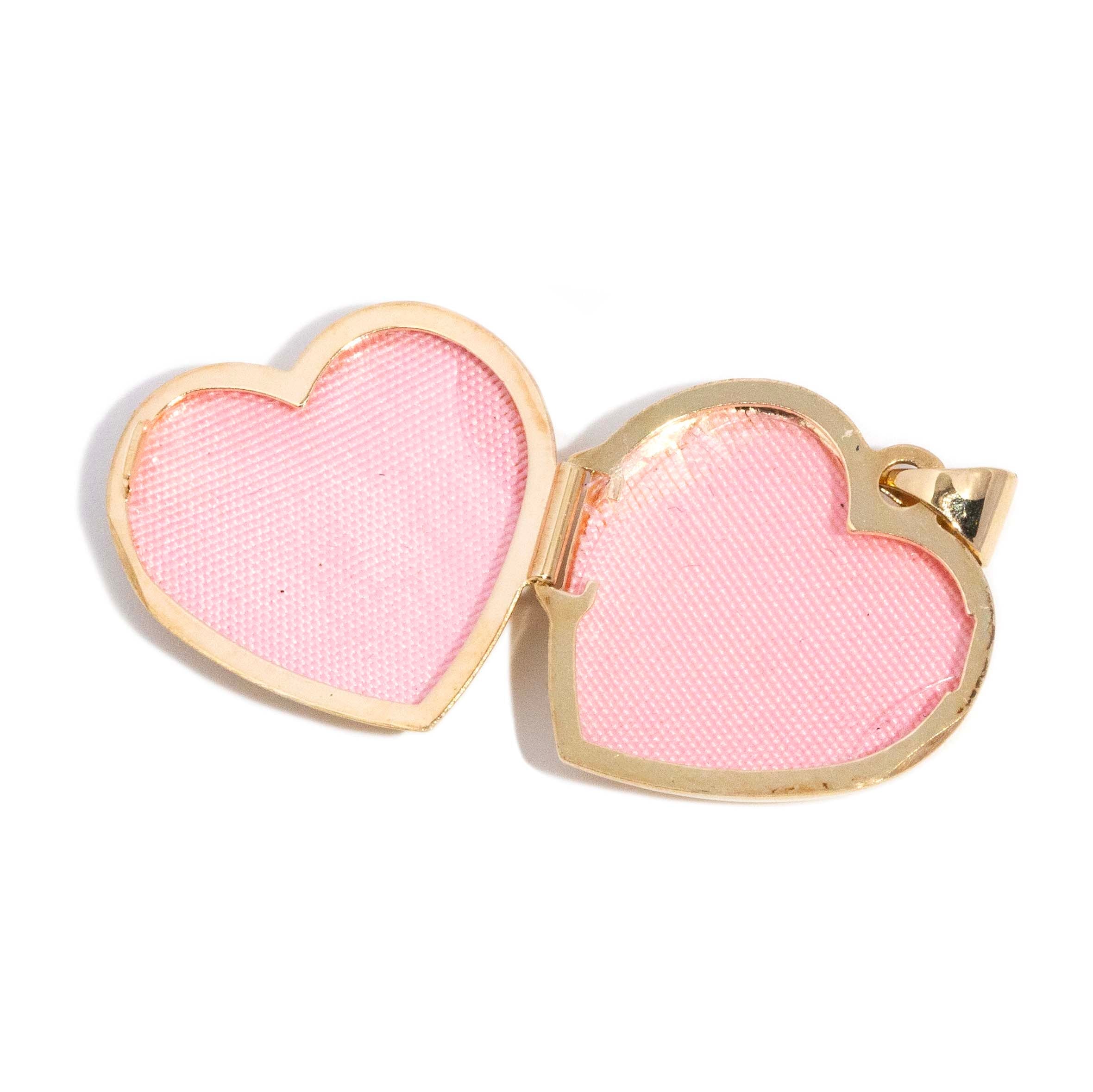 Celine Star Set Diamond Textured Heart Pendant 9ct Gold Pendants/Necklaces Imperial Jewellery 
