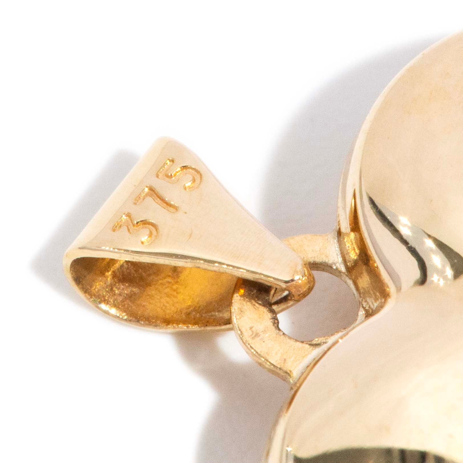 Celine Star Set Diamond Textured Heart Pendant 9ct Gold Pendants/Necklaces Imperial Jewellery 