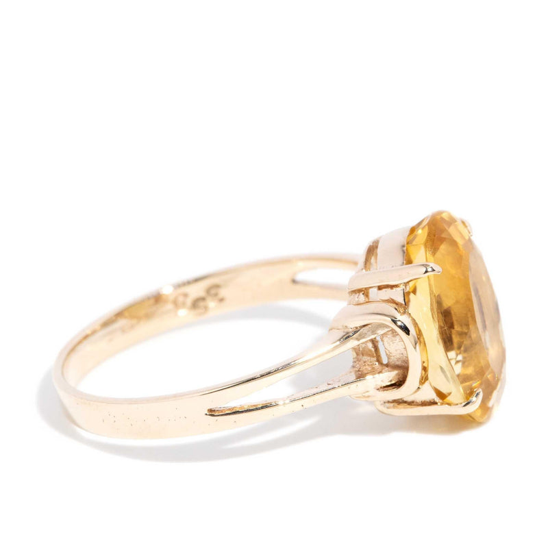 Ceri 1970s Vintage Citrine Ring 9ct Gold
