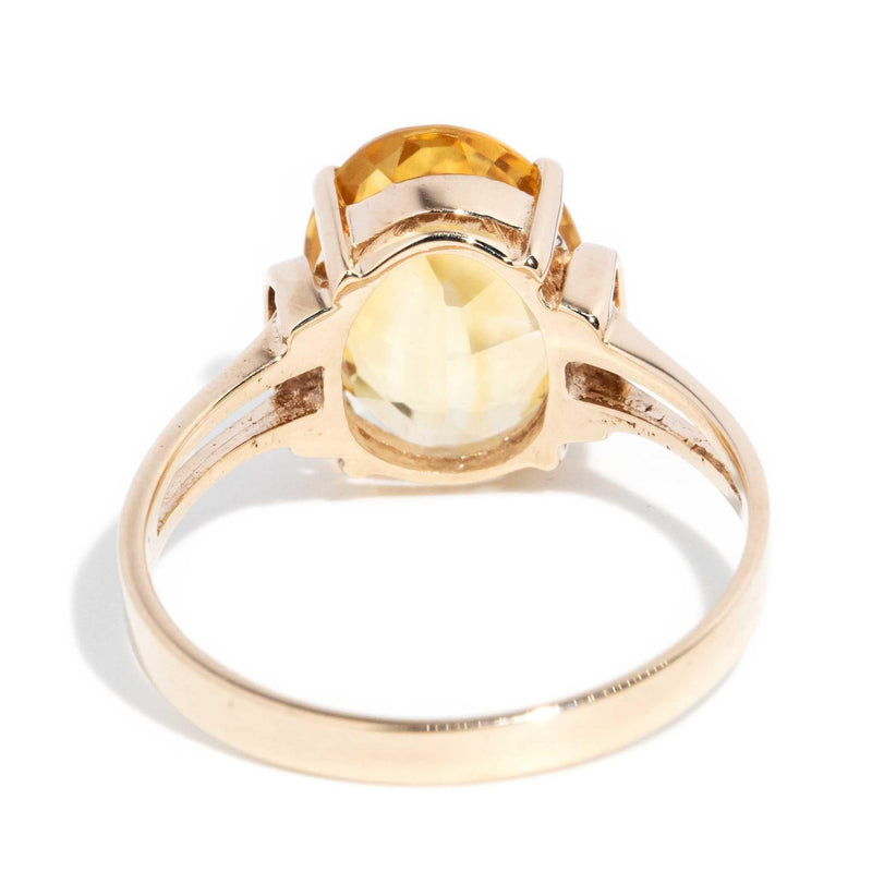 Ceri 1970s Vintage Citrine Ring 9ct Gold