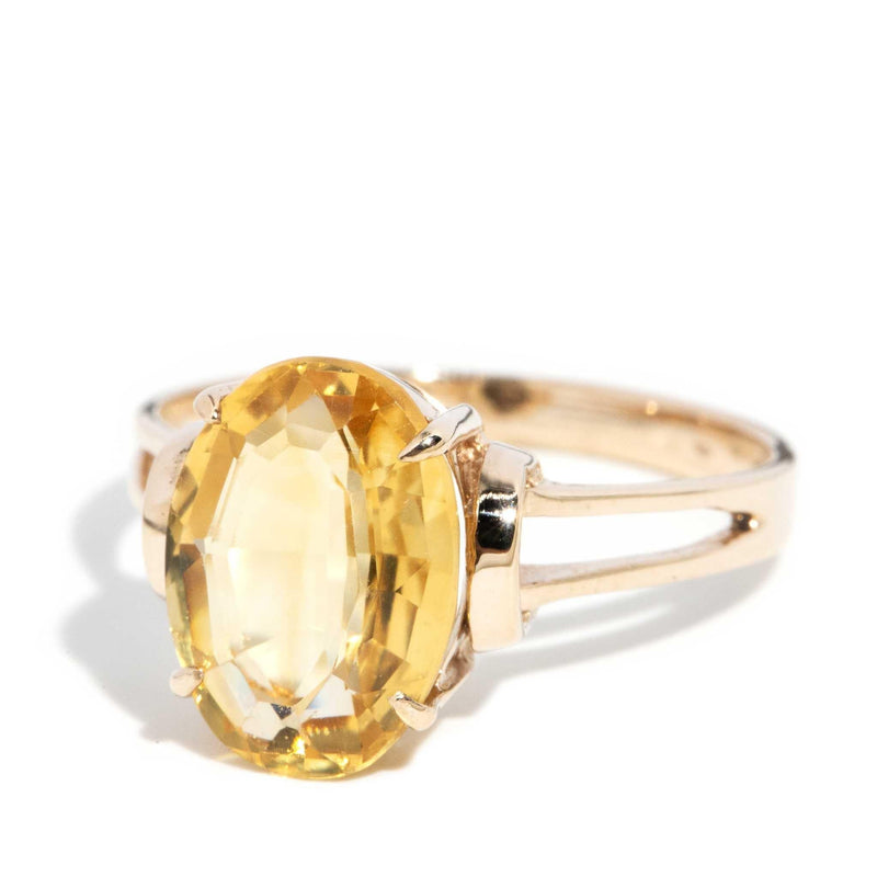 Ceri 1970s Vintage Citrine Ring 9ct Gold