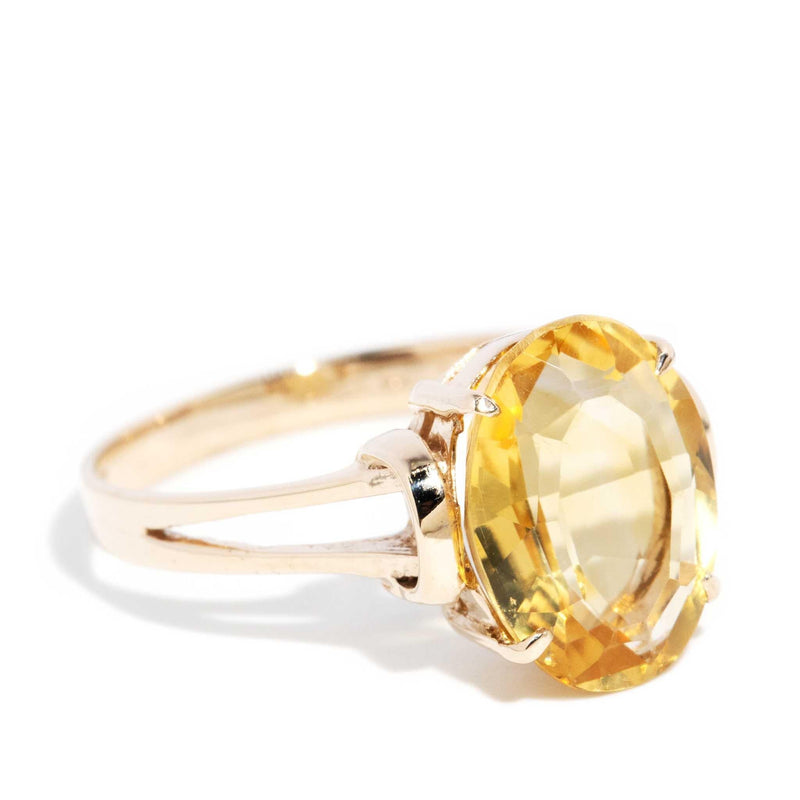 Ceri 1970s Vintage Citrine Ring 9ct Gold