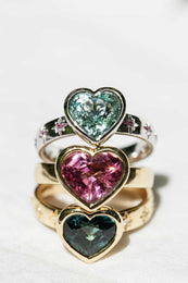 Cerys 2.52ct Blue-Green Tourmaline & Diamond Heart Ring 18ct