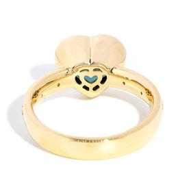 Cerys 2.52ct Blue-Green Tourmaline & Diamond Heart Ring 18ct