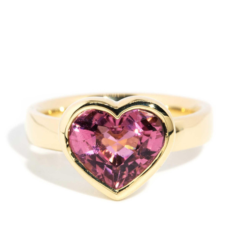 Cerys 2.97ct Pink Tourmaline Heart Ring 18ct Gold