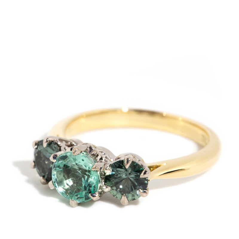 Charelle 0.95ct Emerald & 1.07ct Sapphire Ring 18ct