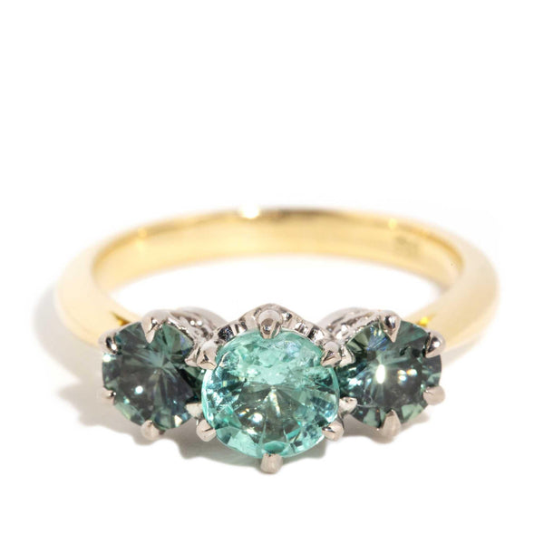 Charelle 0.95ct Emerald & 1.07ct Sapphire Ring 18ct