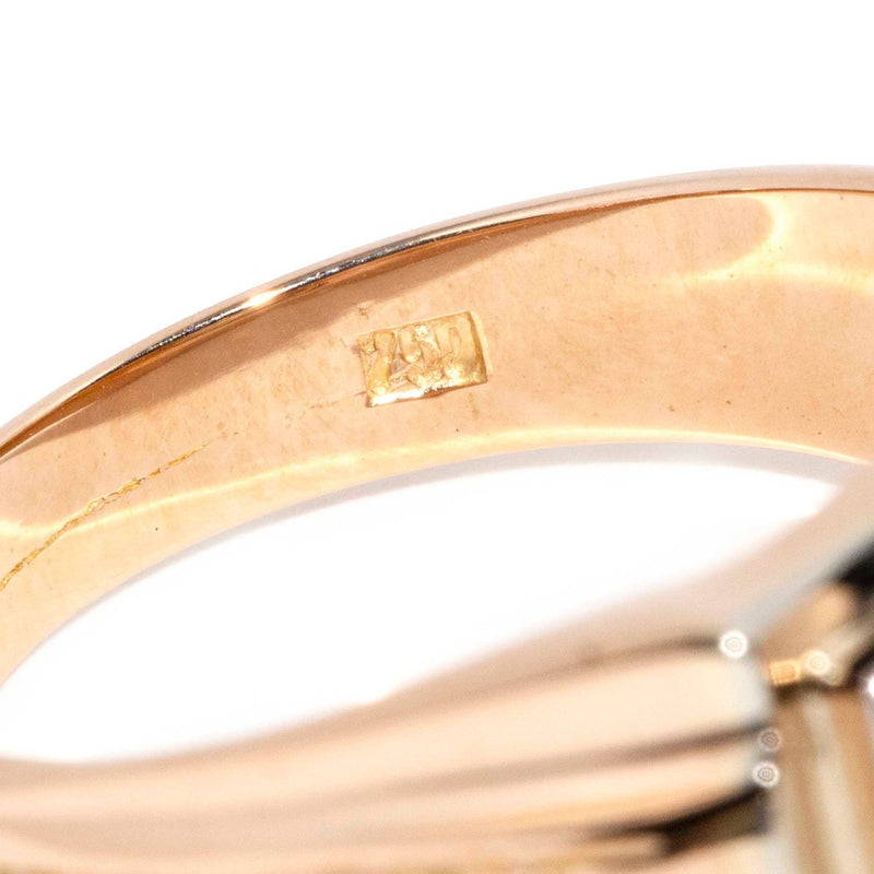 Charles Circa 1970s Diamond Vintage 18 Carat Gold Signet Ring WIP Rings Imperial Jewellery 