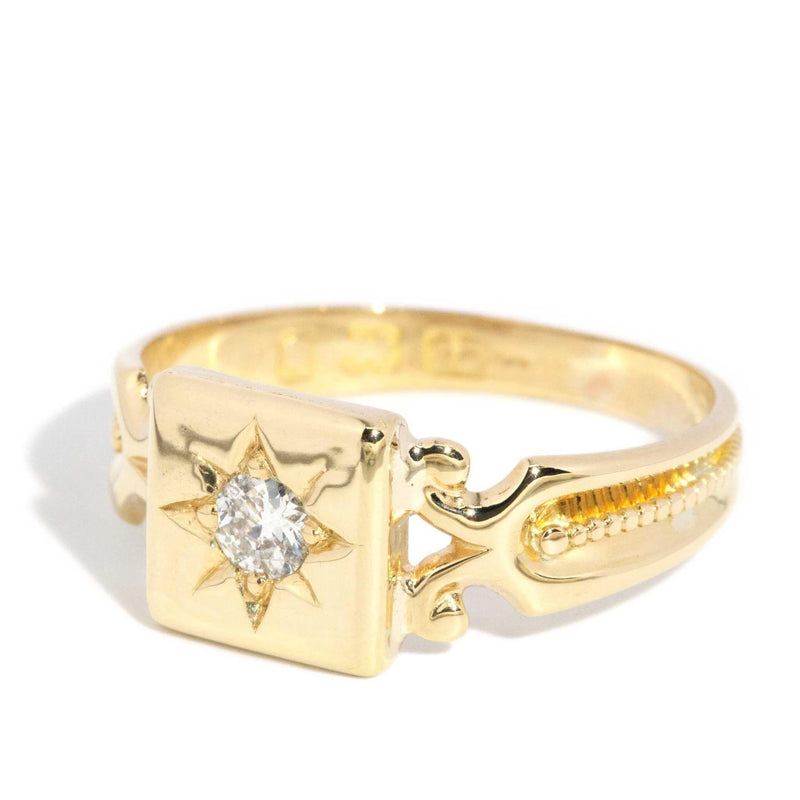 Charlotte 1940s Star Set Diamond Ring 15ct Gold