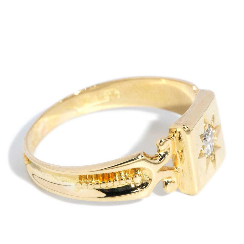 Charlotte 1940s Star Set Diamond Ring 15ct Gold
