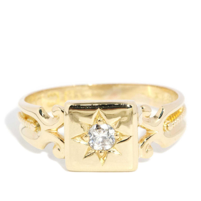 Charlotte 1940s Star Set Diamond Ring 15ct Gold