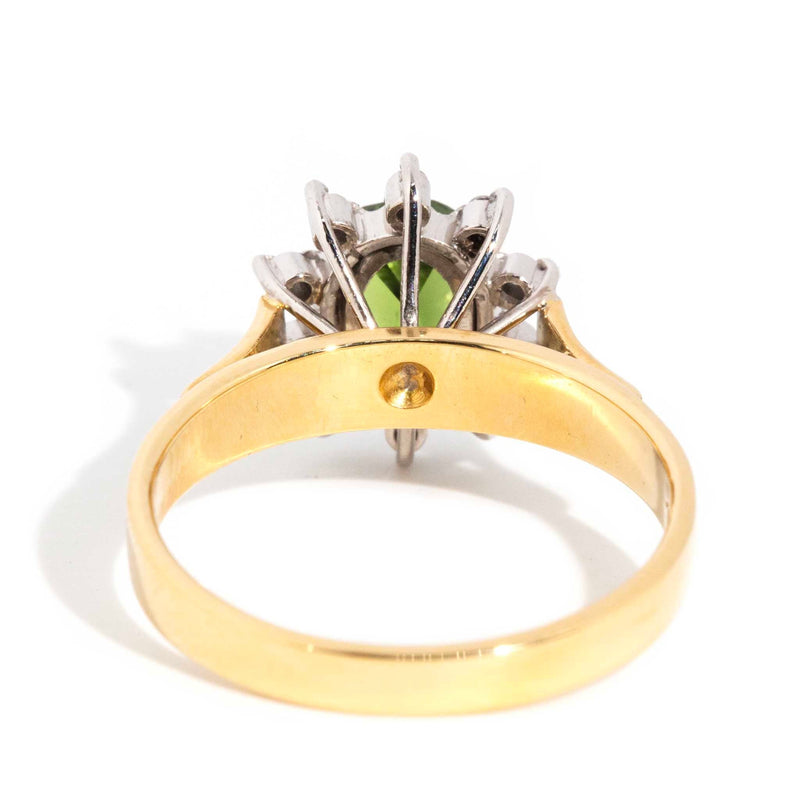 Charlotte 1970s 1.05 Carat Green Sapphire & Diamond Ring 18ct Rings Imperial Jewellery 