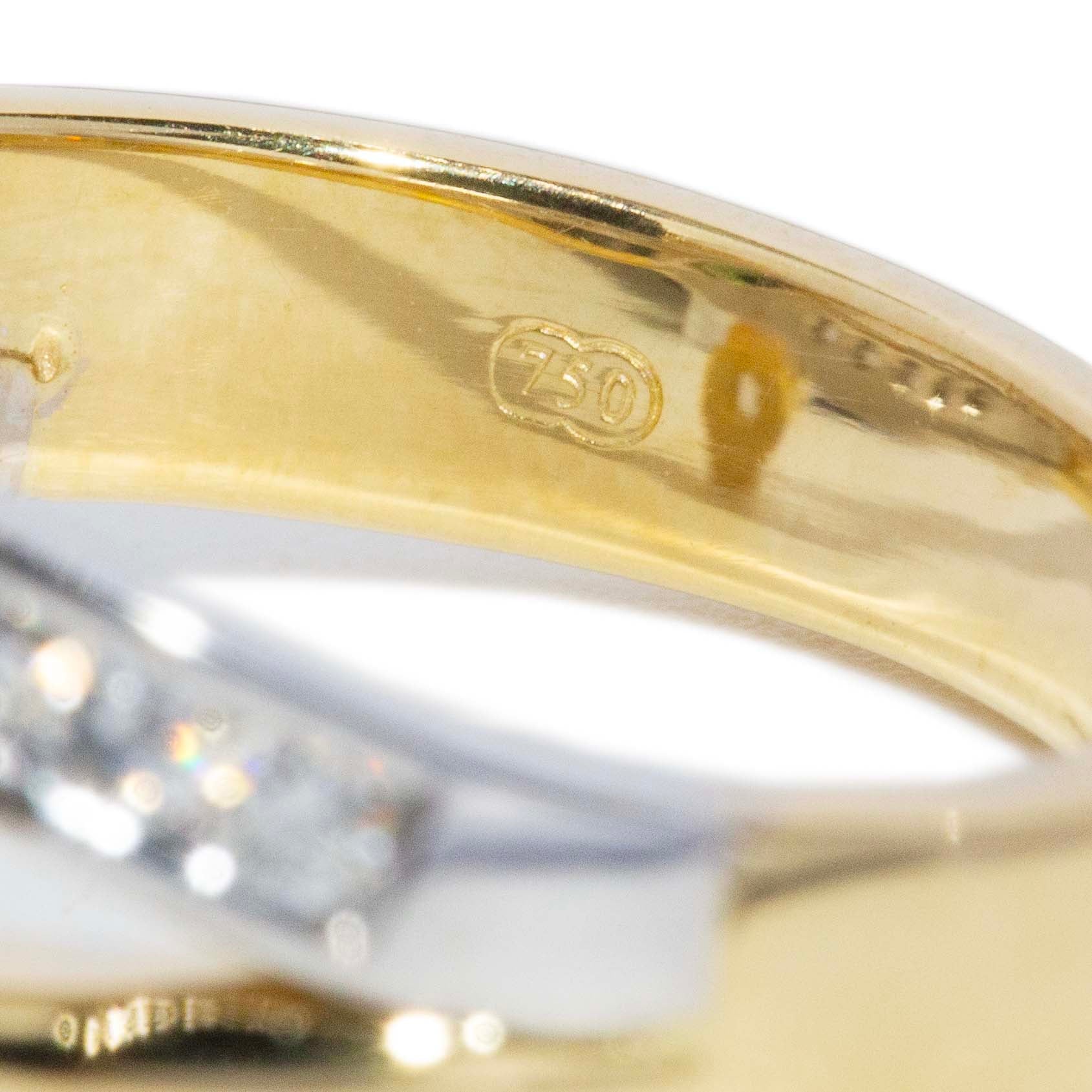 Chelsea Green Sapphire & Diamond Crossover Ring 18ct Gold Rings Imperial Jewellery 