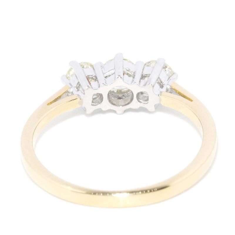 Vintage Circa 1990s Diamond Three Stone Ring 18ct Gold