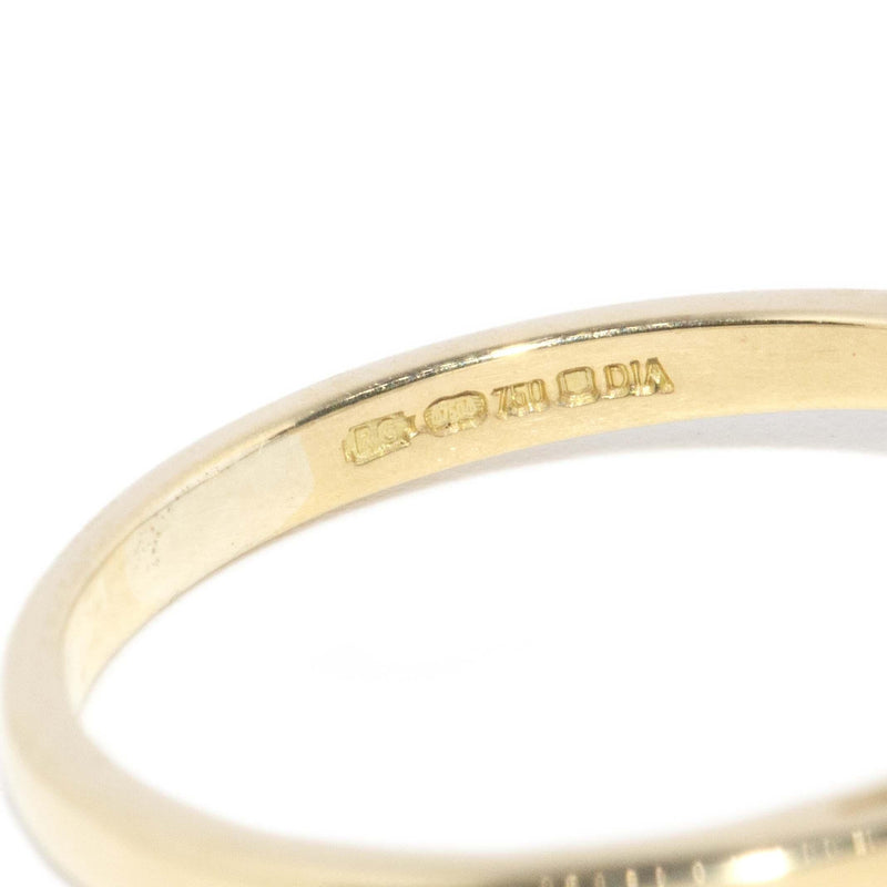 Vintage Circa 1990s Diamond Three Stone Ring 18ct Gold