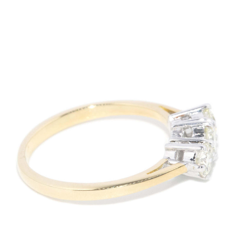 Vintage Circa 1990s Diamond Three Stone Ring 18ct Gold