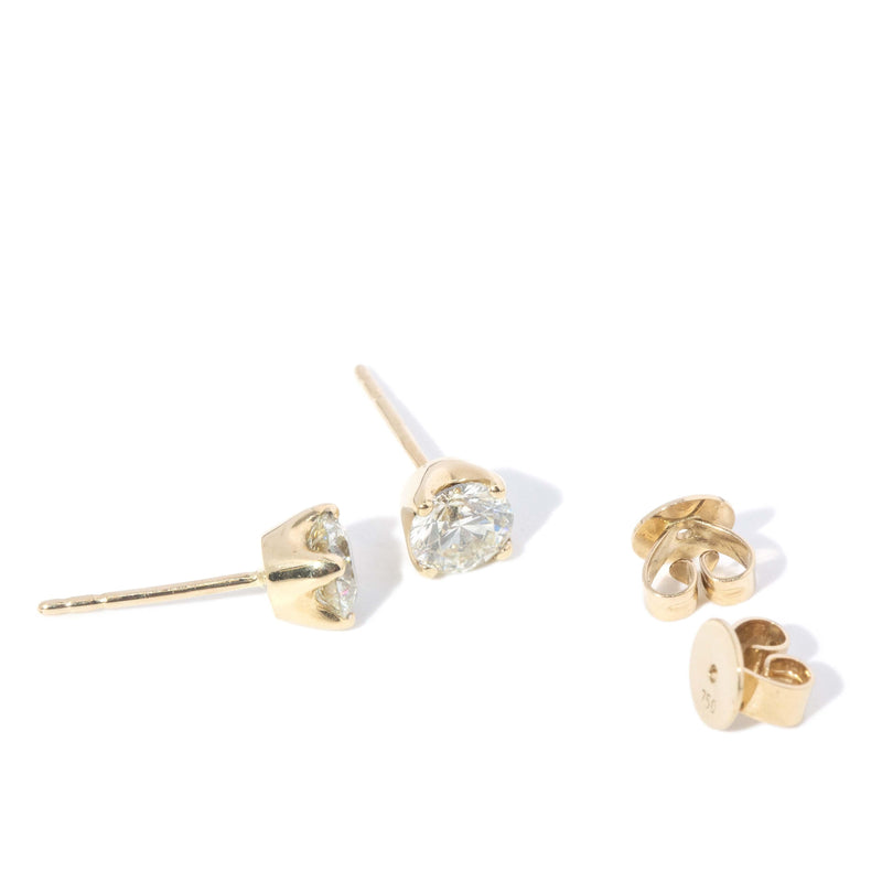 Contemporary Brilliant Diamond Studs 18 Carat Gold