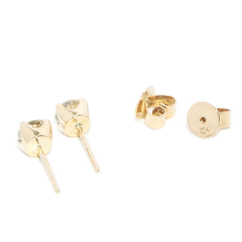 Contemporary Brilliant Diamond Studs 18 Carat Gold