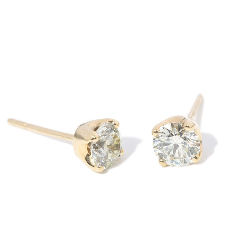 Contemporary Brilliant Diamond Studs 18 Carat Gold