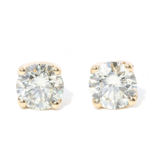 Contemporary Brilliant Diamond Studs 18 Carat Gold