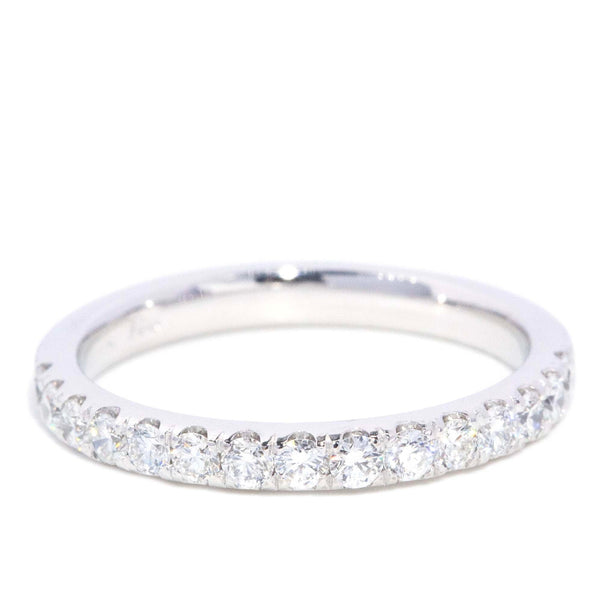 Clara Vintage Circa 1970s Brilliant Diamond Half Eternity Ring 18ct White Gold Rings Imperial Jewellery 