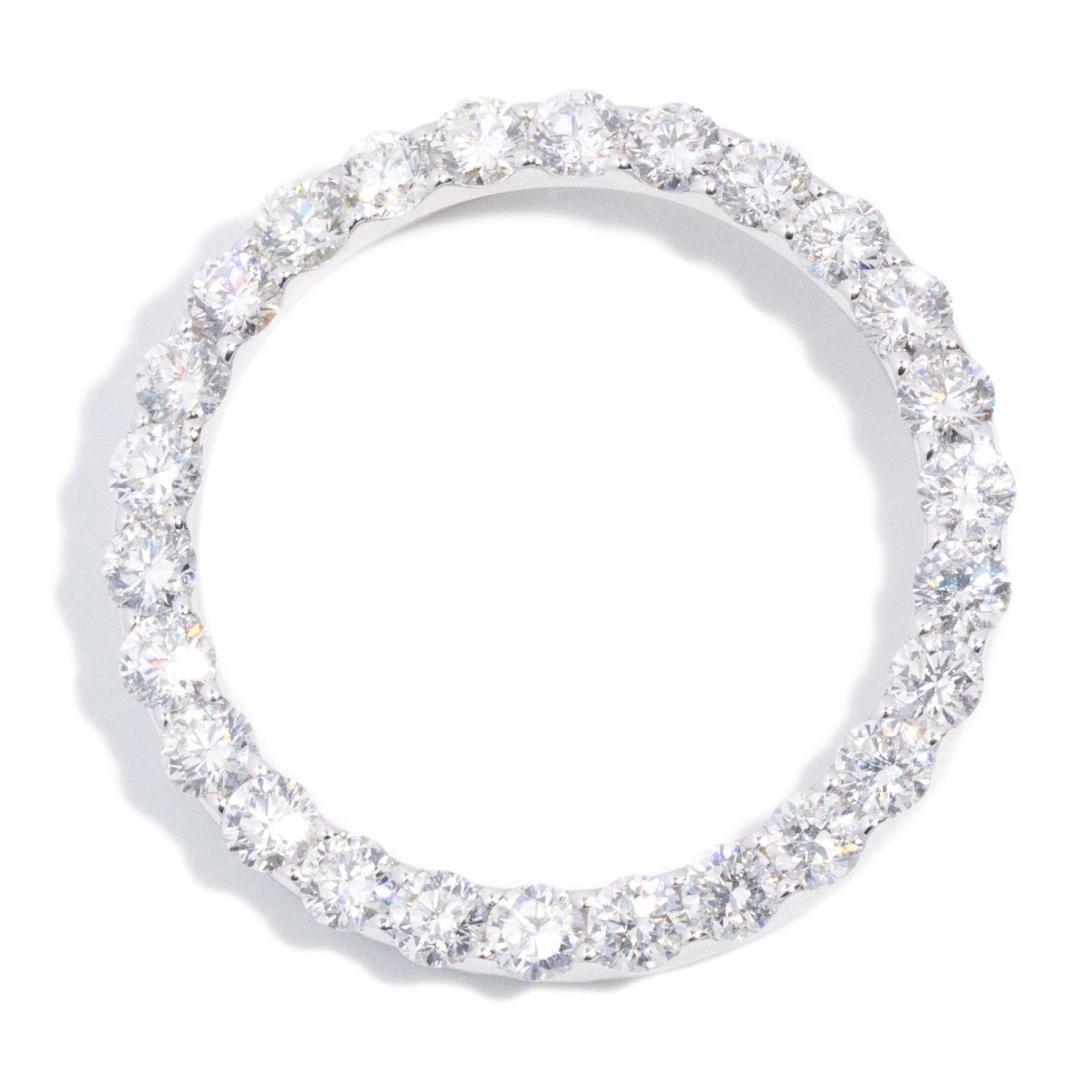 Clarissa Diamond Halo Pendant 18ct White Gold Pendants/Necklaces Imperial Jewellery 