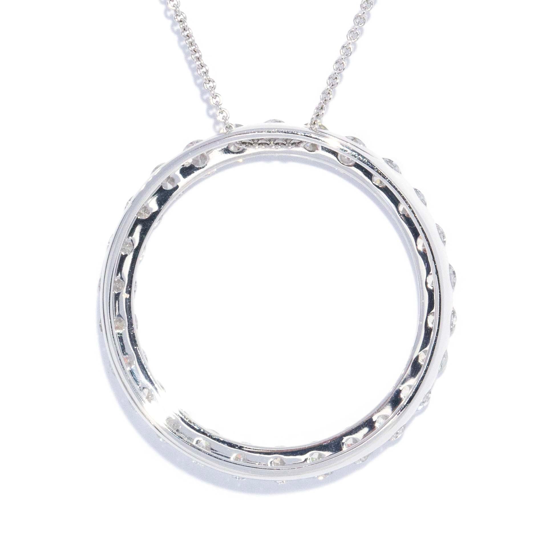 Clarissa Diamond Halo Pendant 18ct White Gold Pendants/Necklaces Imperial Jewellery 
