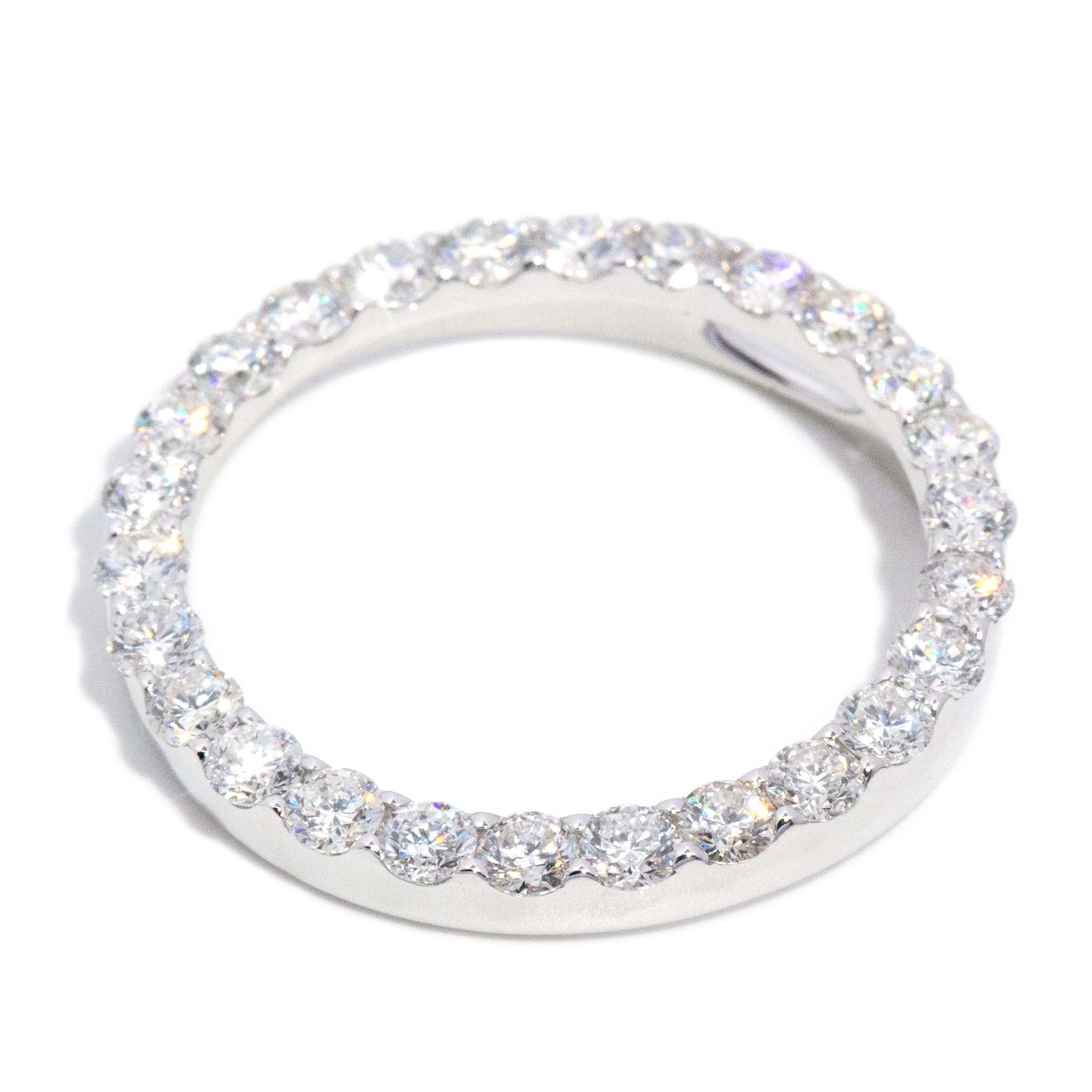 Clarissa Diamond Halo Pendant 18ct White Gold Pendants/Necklaces Imperial Jewellery 