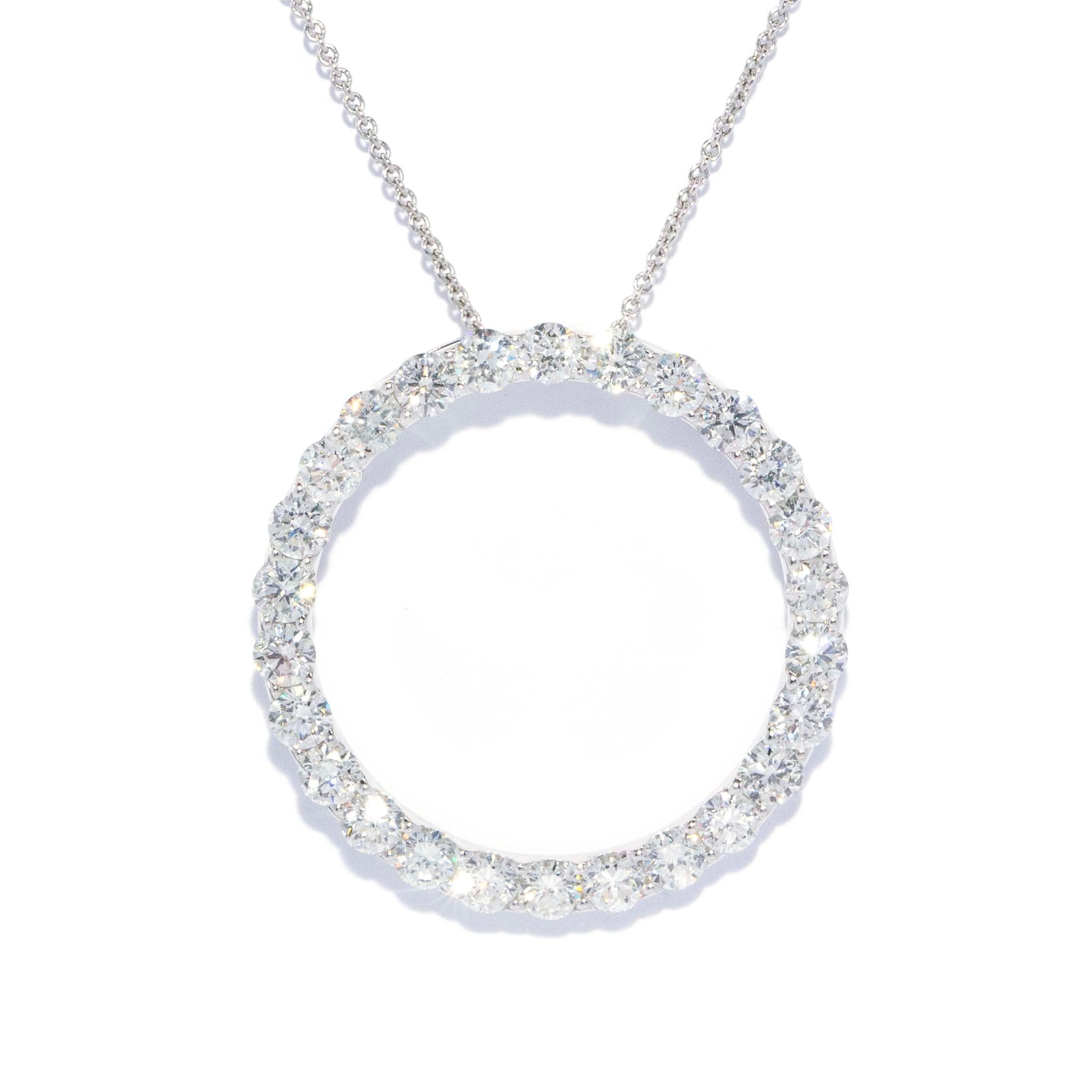 Clarissa Diamond Halo Pendant 18ct White Gold Pendants/Necklaces Imperial Jewellery 