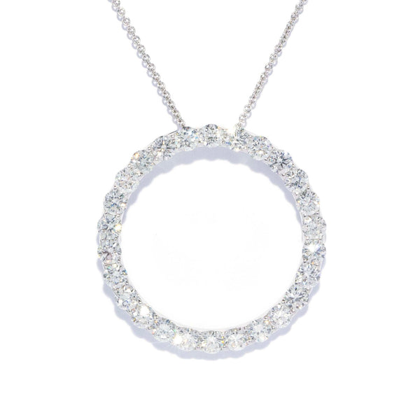 Clarissa Diamond Halo Pendant 18ct White Gold Pendants/Necklaces Imperial Jewellery 