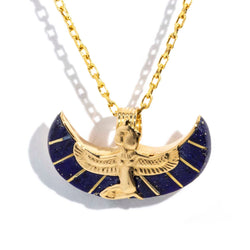 Cleo 1980s Lapis Lazuli Pendant & Chain 18ct Gold* DRAFT Pendants/Necklaces Imperial Jewellery Imperial Jewellery - Hamilton 