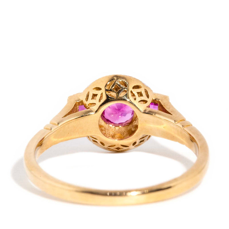 Constance Ruby & Diamond Ring Cluster Ring 9ct Gold* DRAFT Rings Imperial Jewellery 