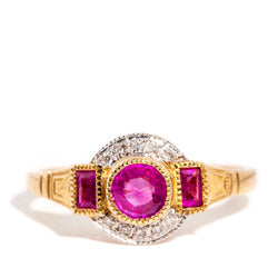 Constance Ruby & Diamond Ring Cluster Ring 9ct Gold* DRAFT Rings Imperial Jewellery Imperial Jewellery - Hamilton 