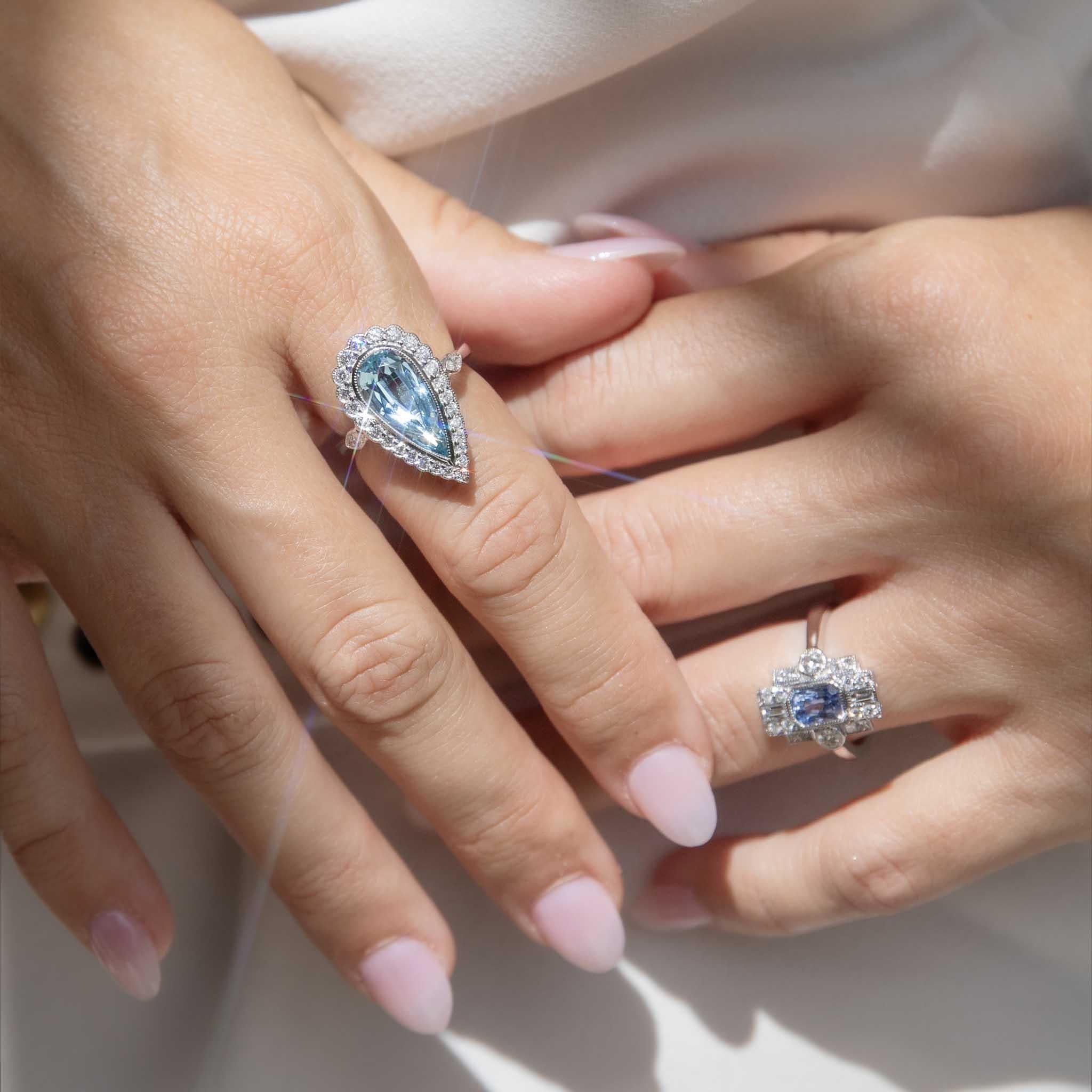 Vanessa 1.13ct Ceylon Sapphire & Diamond Ring 18ct White Gold