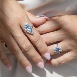 Vanessa 1.13ct Ceylon Sapphire & Diamond Ring 18ct White Gold