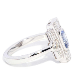 Vanessa 1.13ct Ceylon Sapphire & Diamond Ring 18ct White Gold