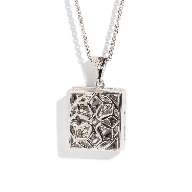 Adeline Diamond Book Pendant 18ct White Gold