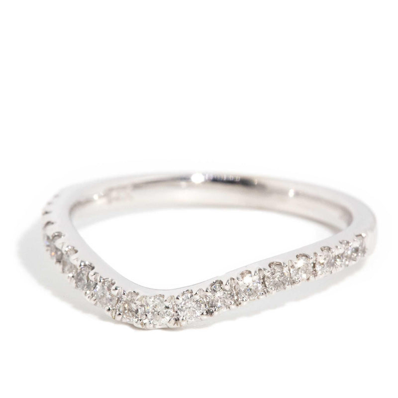 Noelle Diamond Chevron Eternity Band 14ct White Gold