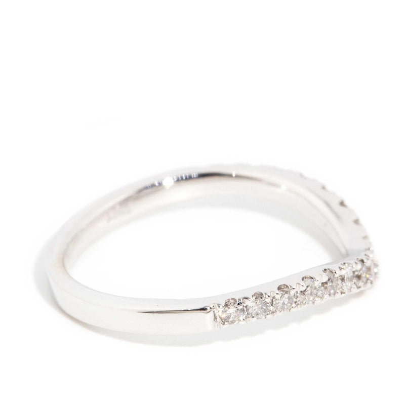 Noelle Diamond Chevron Eternity Band 14ct White Gold