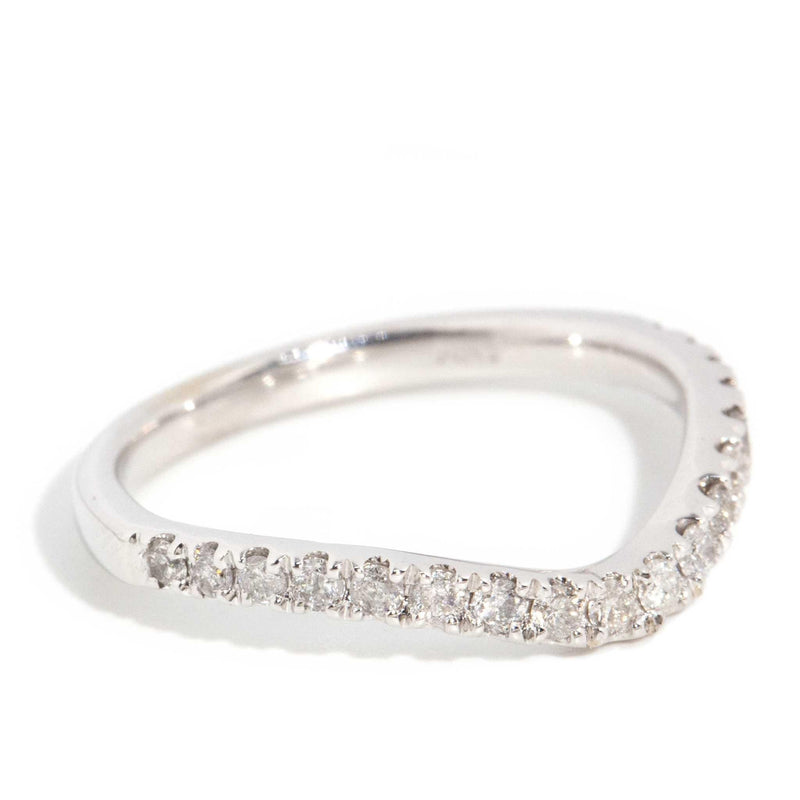 Noelle Diamond Chevron Eternity Band 14ct White Gold