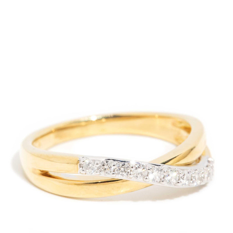 Kassandra Diamond Crossover Ring 18ct Gold