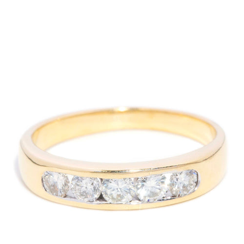 Cora Channel Set Diamond Half Eternity Ring 18K Yellow Gold