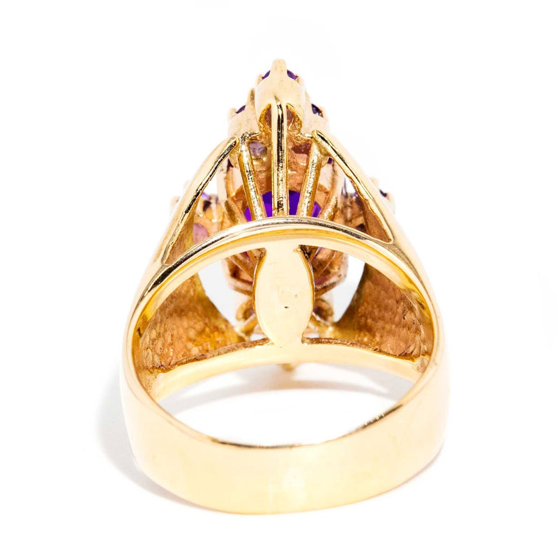 Cordelia 1970s Amethyst Cluster Cocktail Ring 9ct Gold* DRAFT Rings Imperial Jewellery 