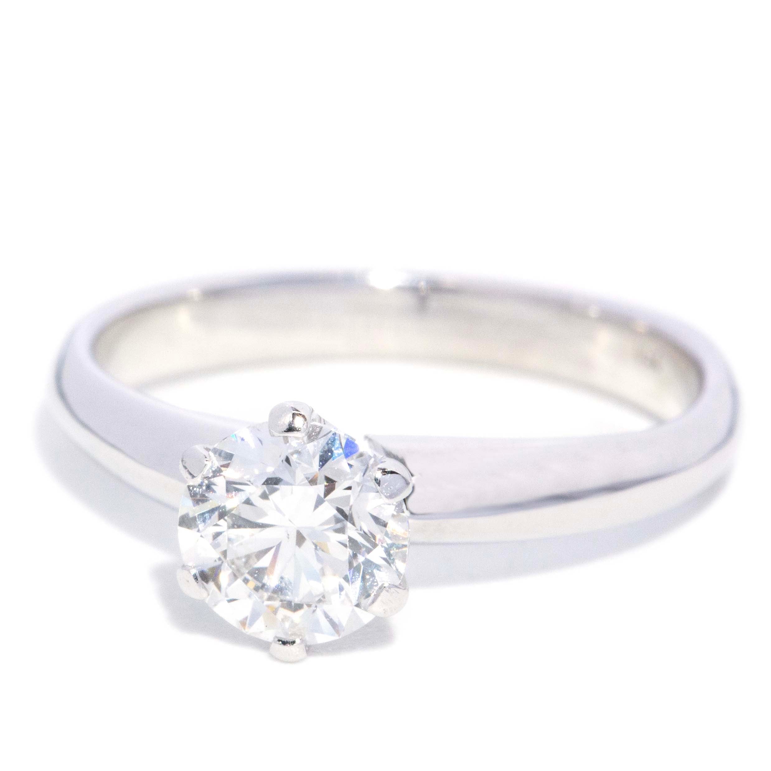 Cosette GIA Diamond Solitaire Ring 18ct White Gold Rings Imperial Jewellery 