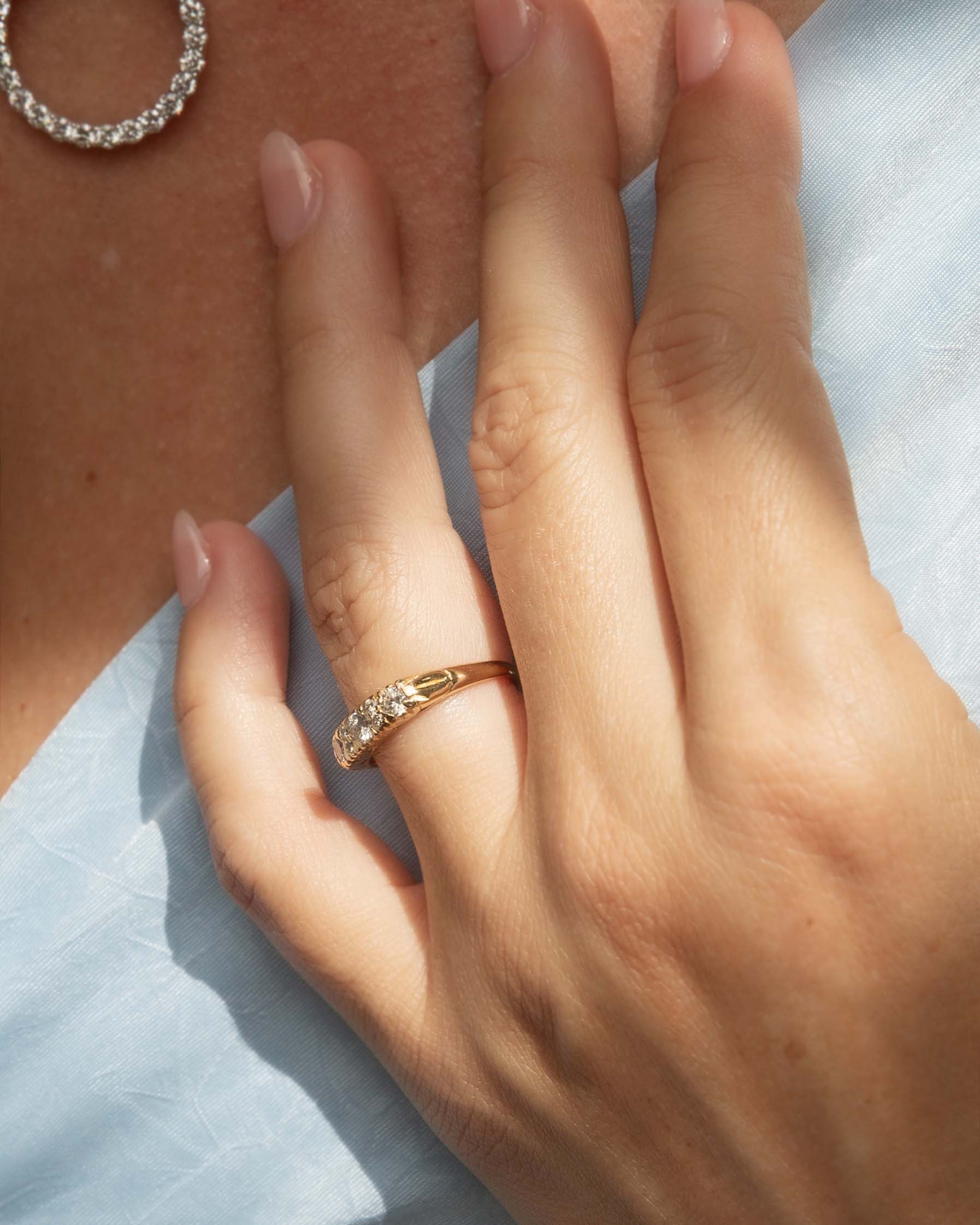 Cosima 1980s Diamond London Bridge Ring 18ct Gold Rings Imperial Jewellery 
